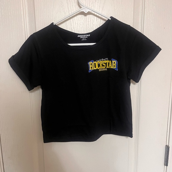 Black Rockstar Energy Crop Top - Picture 2 of 5